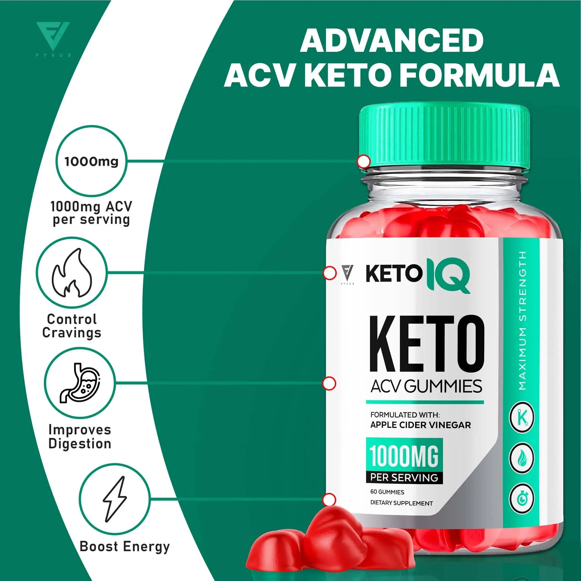 (3 Pack) Keto IQ KetoIQ Keto ACV Gummies, Keto IQ ACV Gummies Advanced Weight Loss Fyvus Au supplements