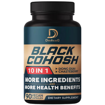 DEDICAD Black Cohosh Supplement - 3 Months for Menopause & Immune Health - Blend of 12 Potent Herb Includes Dong Quai, Chasteberry, Wild Yam, Red Clover, Black Pepper & Others - 90 Vegan Capsules DEDICAD Au supplements
