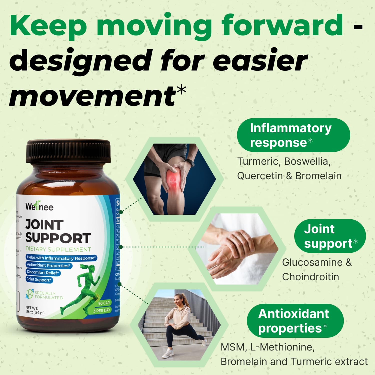 Wellnee Knee & Joint Wellness Bundle – Herbal Patches (10 pcs) & Support Capsules (90 servings) Wellnee Au supplements