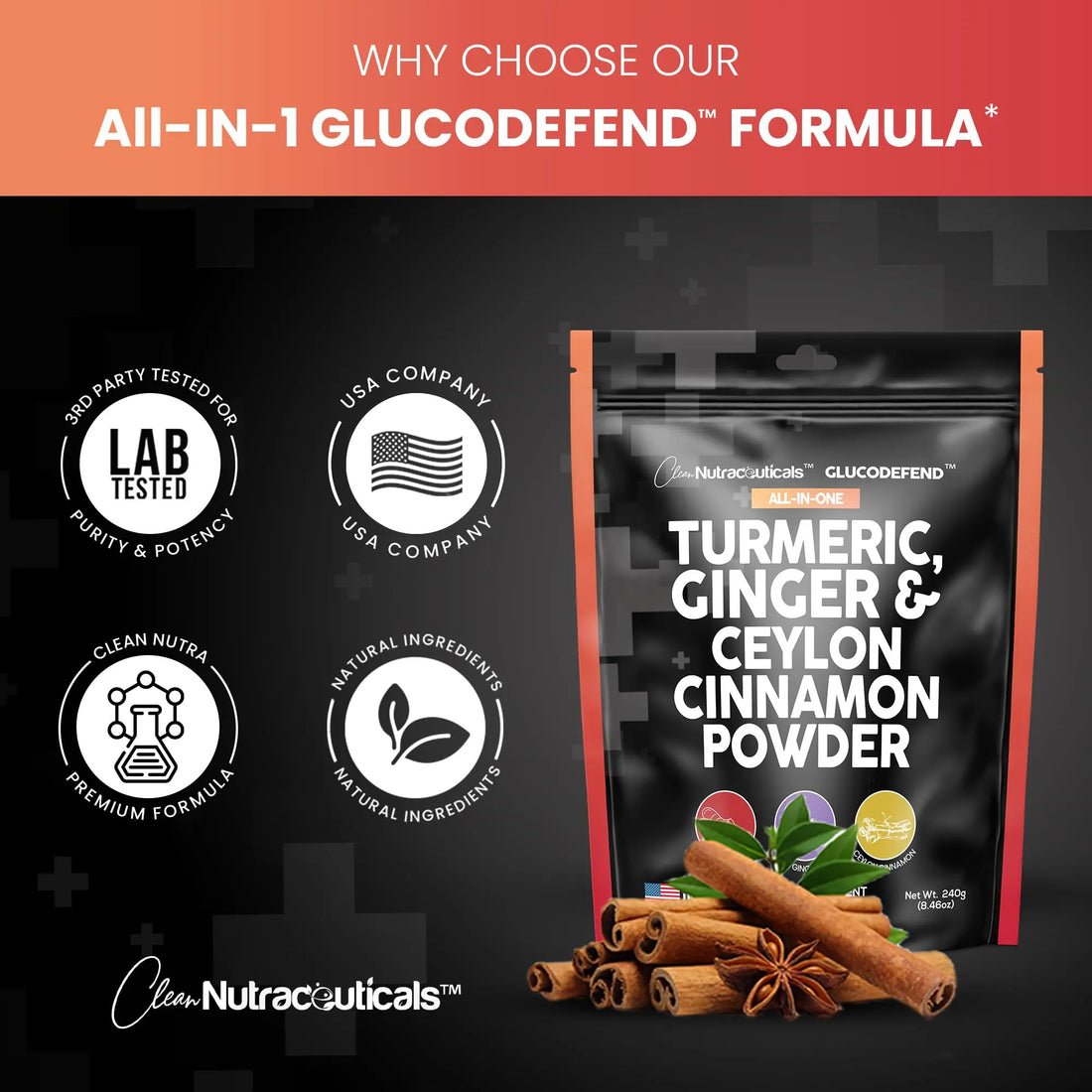 3in1 Turmeric Curcumin Ginger Root & Ceylon Cinnamon Powder Suppleme Clean Nutraceuticals Au supplements