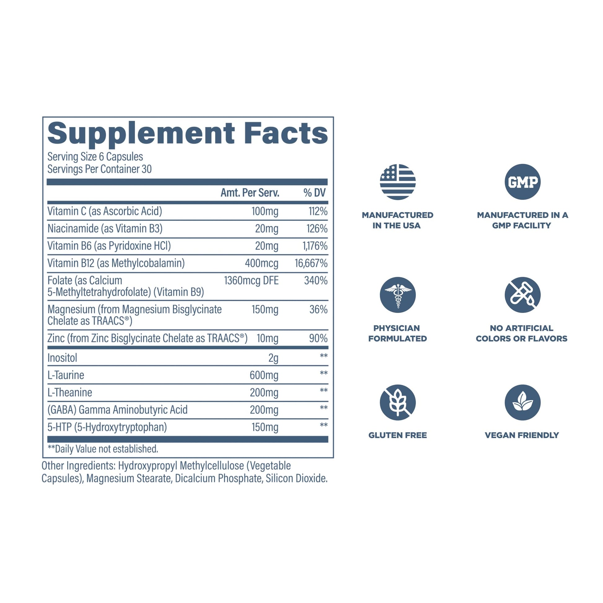 Revive MD Calm, Emotional Well-Being Support Supplement - Stress Management for Men & Women - Mood Enhancement Supplement Promotes Relaxation with L-Theanine, GABA & 5-HTP (180 Capsules, 30 Servings) Revive Au supplements