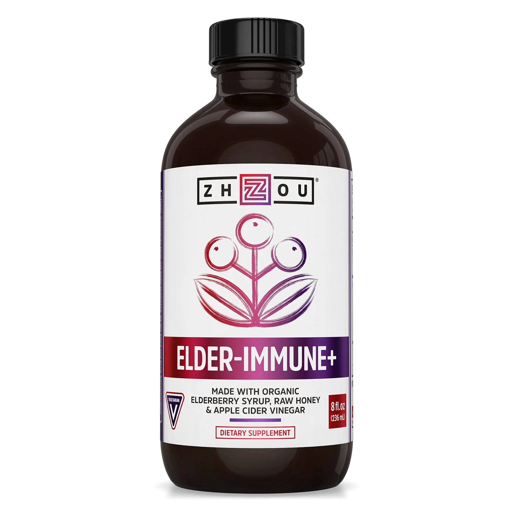 Zhou Nutrition Elderberry Syrup, Immune System Booster with Organic Elderberry Syrup Zhou Nutrition Au supplements