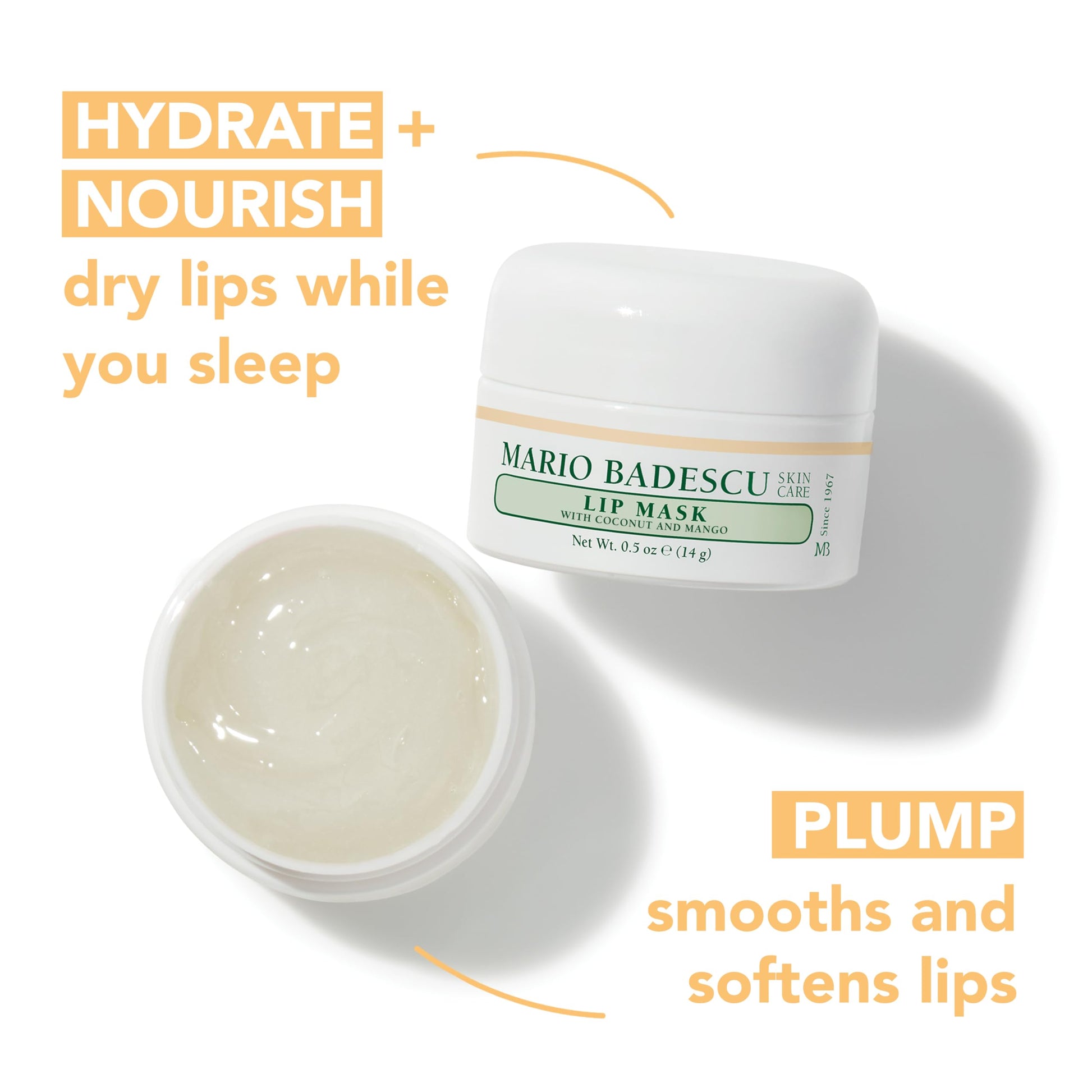 Mario Badescu Lip Mask with Coconut and Mango for All Skin Types, Overnight Lip Treatment Enriched With Skin Softening Coconut Oil, Sunflower Seed Oil and Hydrating Shea Butter, 0.5 Ounces Mario Badescu Au supplements