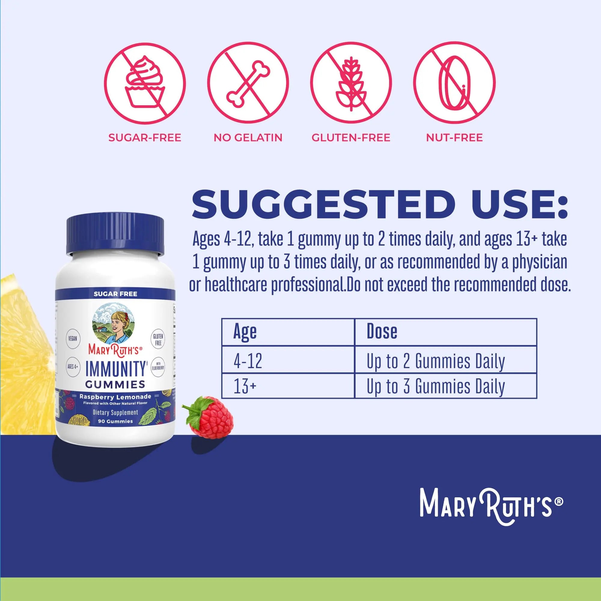 MaryRuth Organics Sugar Free Immunity Gummies | Powerful Blend | Elderberry Vitamin C & Zinc | Vitamin D3 & Echinacea | Immune Support Supplement | Gummies for Kids & Adults | Vegan | Non GMO | 90ct MARYRUTH'S Au supplements