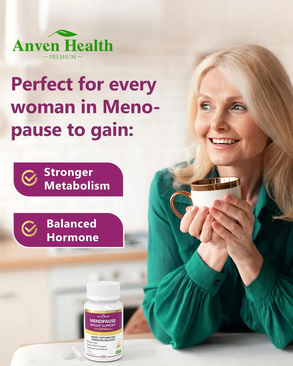 Spermidine 20mg + Fisetin 300mg + Akkermansia for Women丨Cellular Renewal, Metabolic & Gut Health Anven Health Au supplements
