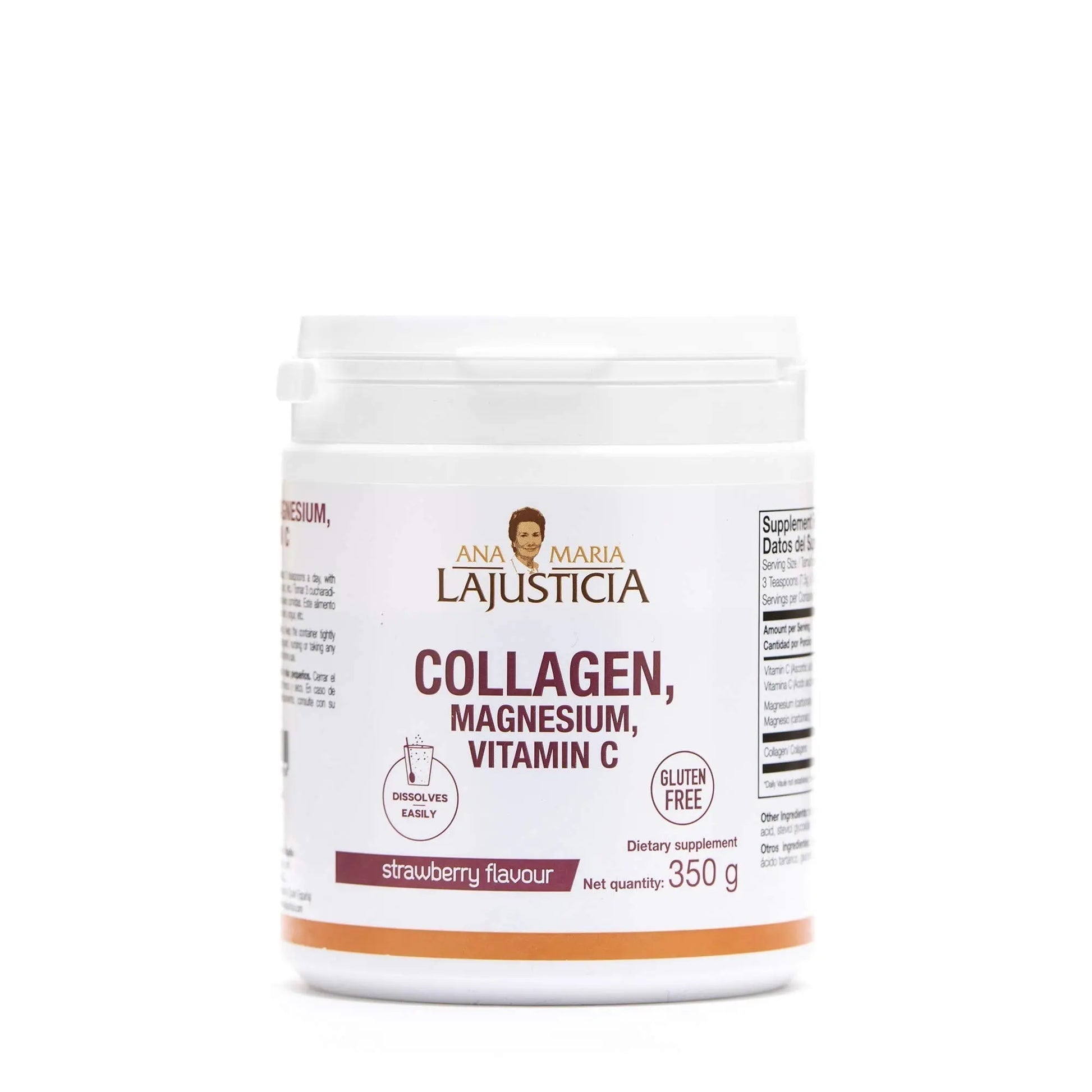 Ana Maria Lajusticia – Collagen with magnesium and vit c – 350 grams (strawberry flavour) Ana María Lajusticia Au supplements
