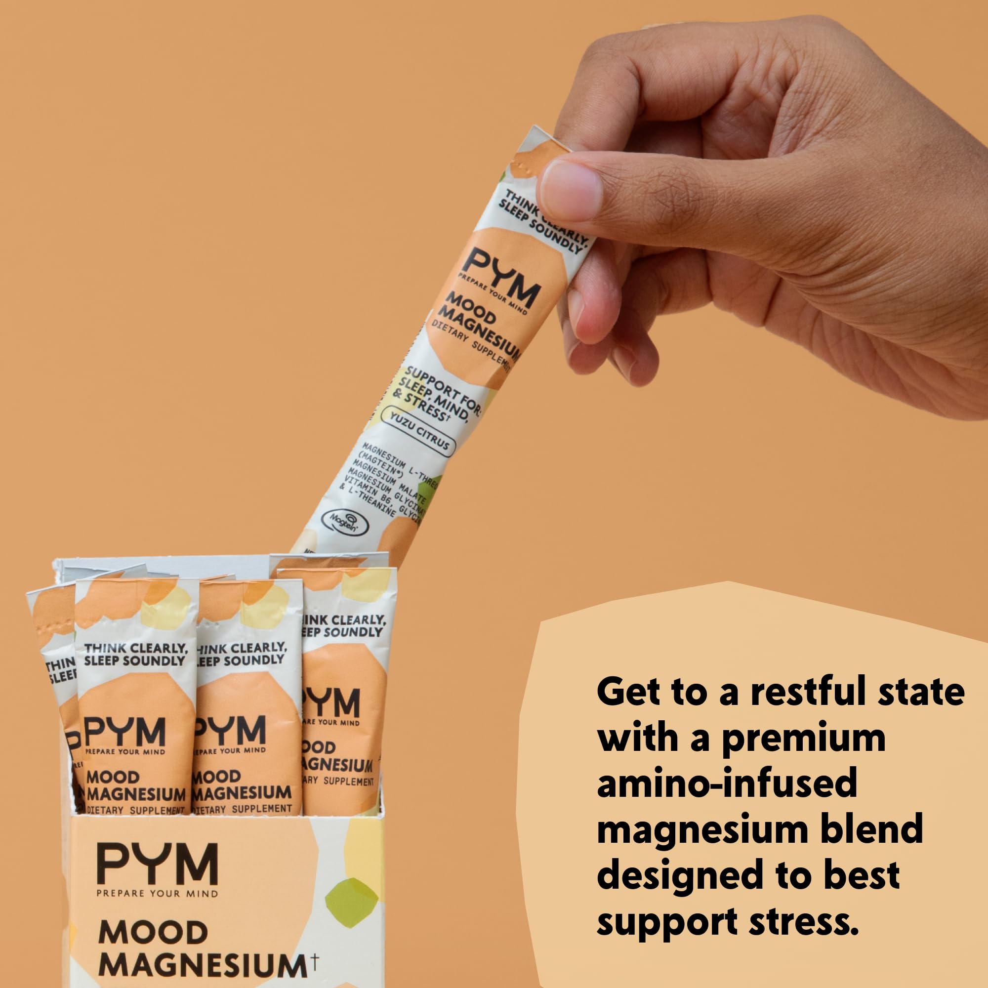 PYM Mood Magnesium Powder Packets (10-Servings) Magnesium Glycinate, L-Threonate & Malate Powder | Aid & Mood Support Supplement for Stress PYM Health Au supplements