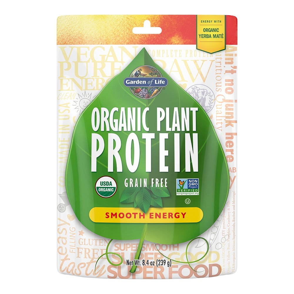 Garden of Life Organic Plant Protein Smooth Energy Powder, 10 Servings - Vegan, Grain Garden of Life Au supplements