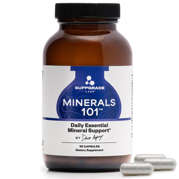 Suppgrade Labs Minerals 101 by Dave Asprey | Daily Essential Mineral Support | Trace Mineral Supplement with Calcium, Magnesium Malate, Chromium, Zinc, Copper, Potassium | 30 Day Supply Suppgrade Labs Au supplements
