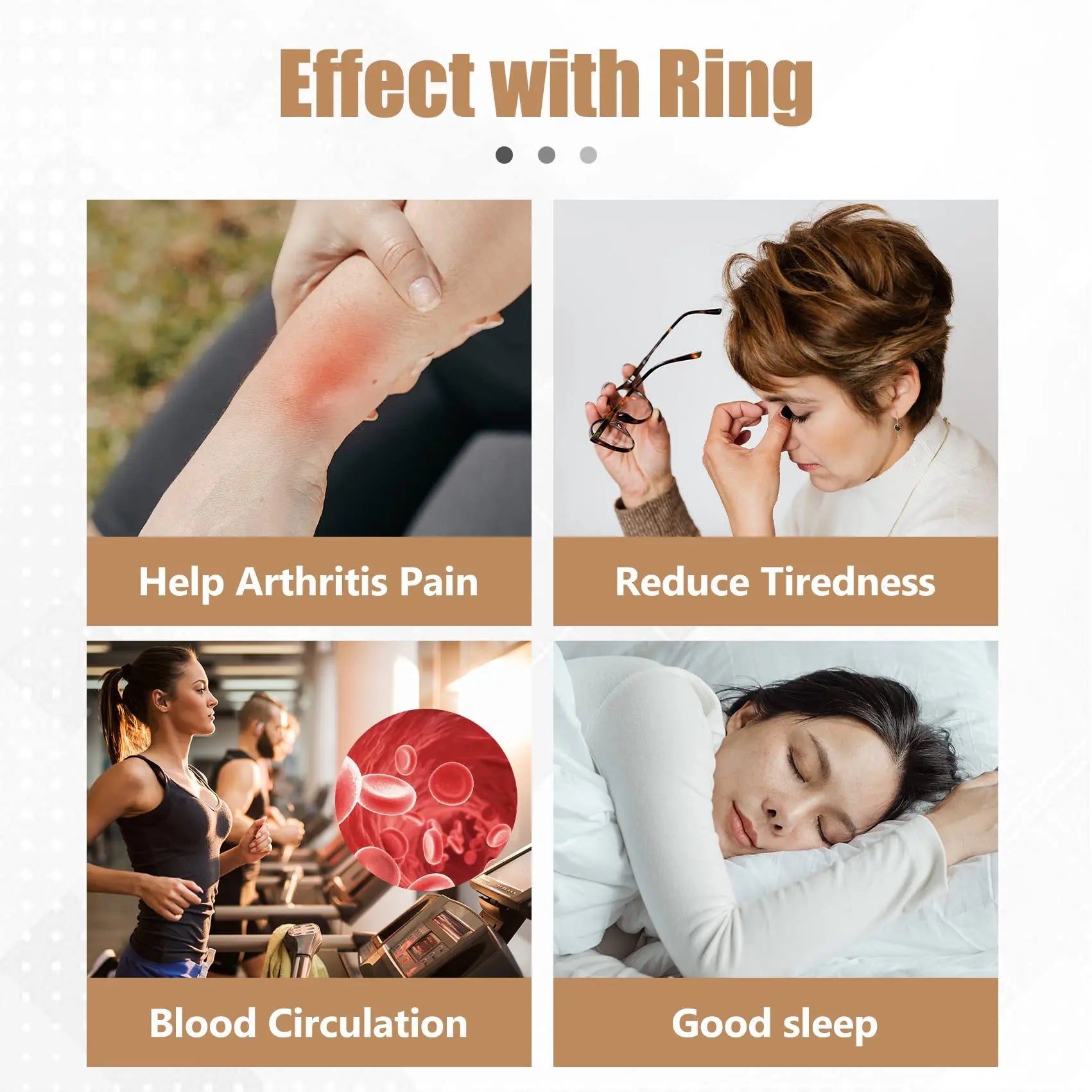 Jecanori Copper Rings for Women,Magnetic Ring Adjustable Love Heart Copper Rings Jecanori Au supplements