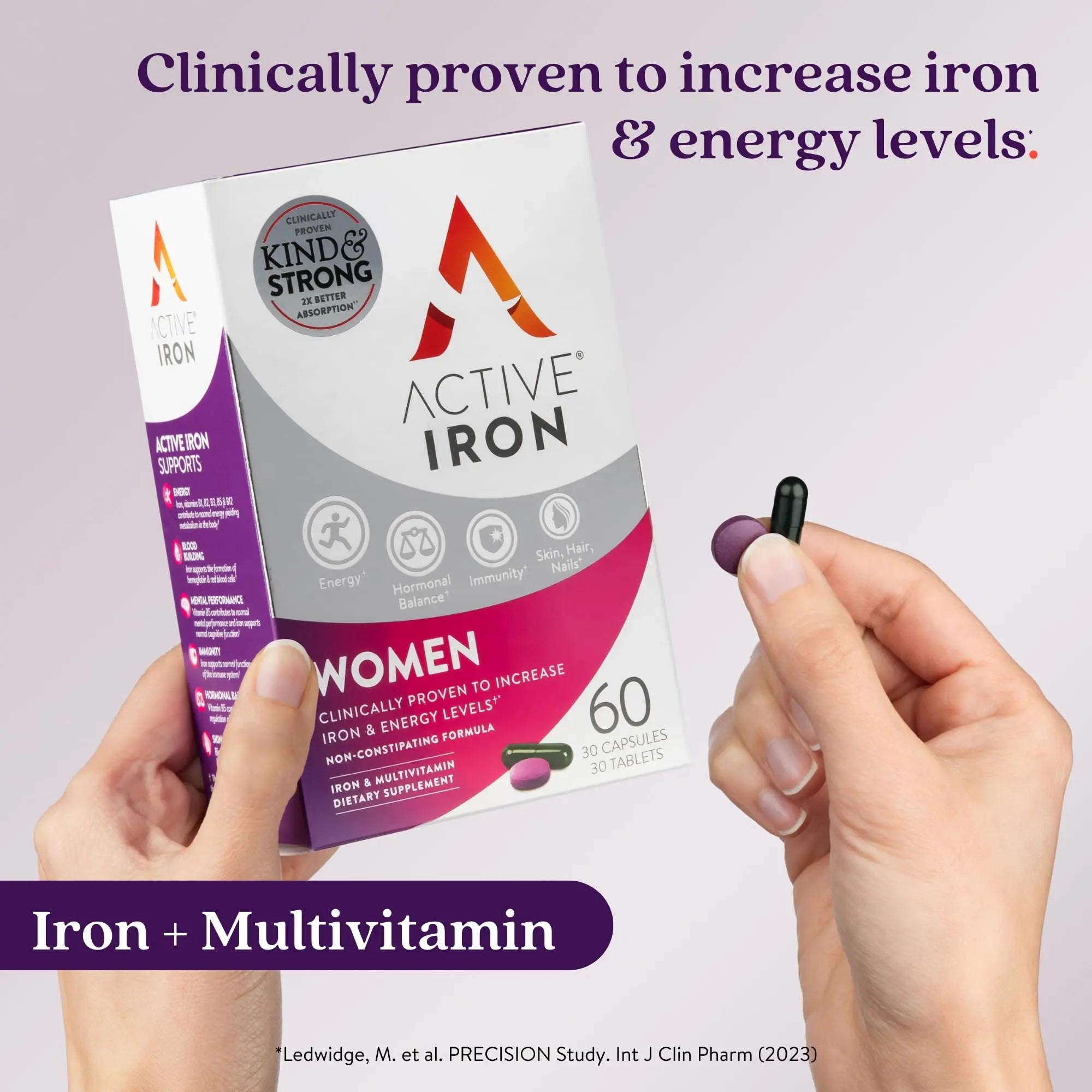 Active Iron Supplement 25mg + Multivitamin for Women – Clinically Proven to Increase Energy & Reduce Tiredness – Gentle ACTIVEIRON Au supplements