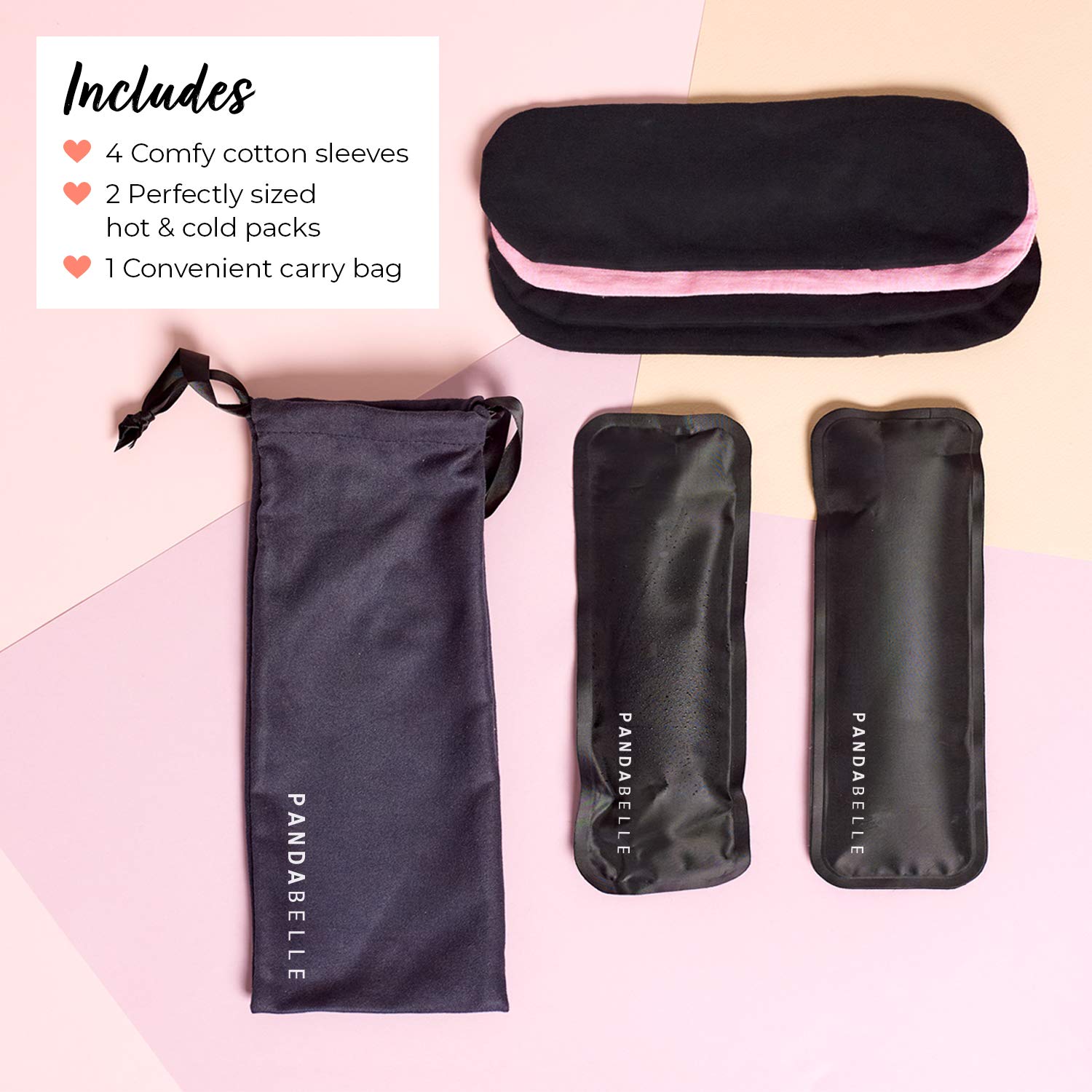 Pandabelle Hot & Cold Reusable Perineal Ice Pack with 4 Washable Cotton Sleeves & Carry Bag for Postpartum Perineal Pain, Hemorrhoids, C-Section Scar, Breastfeeding, Post-Waxing Hair Removal & More PANDABELLE Au supplements