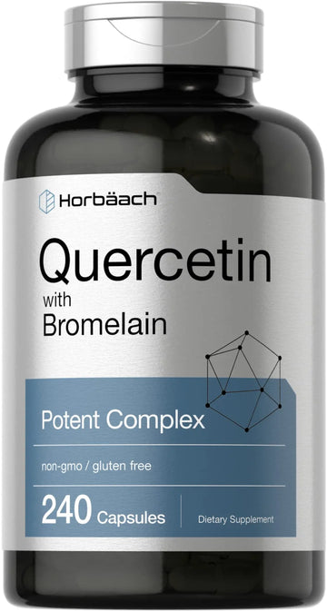 Quercetin with Bromelain Supplement | 240 Capsules | Non-GMO and Gluten Free Horbäach Au supplements