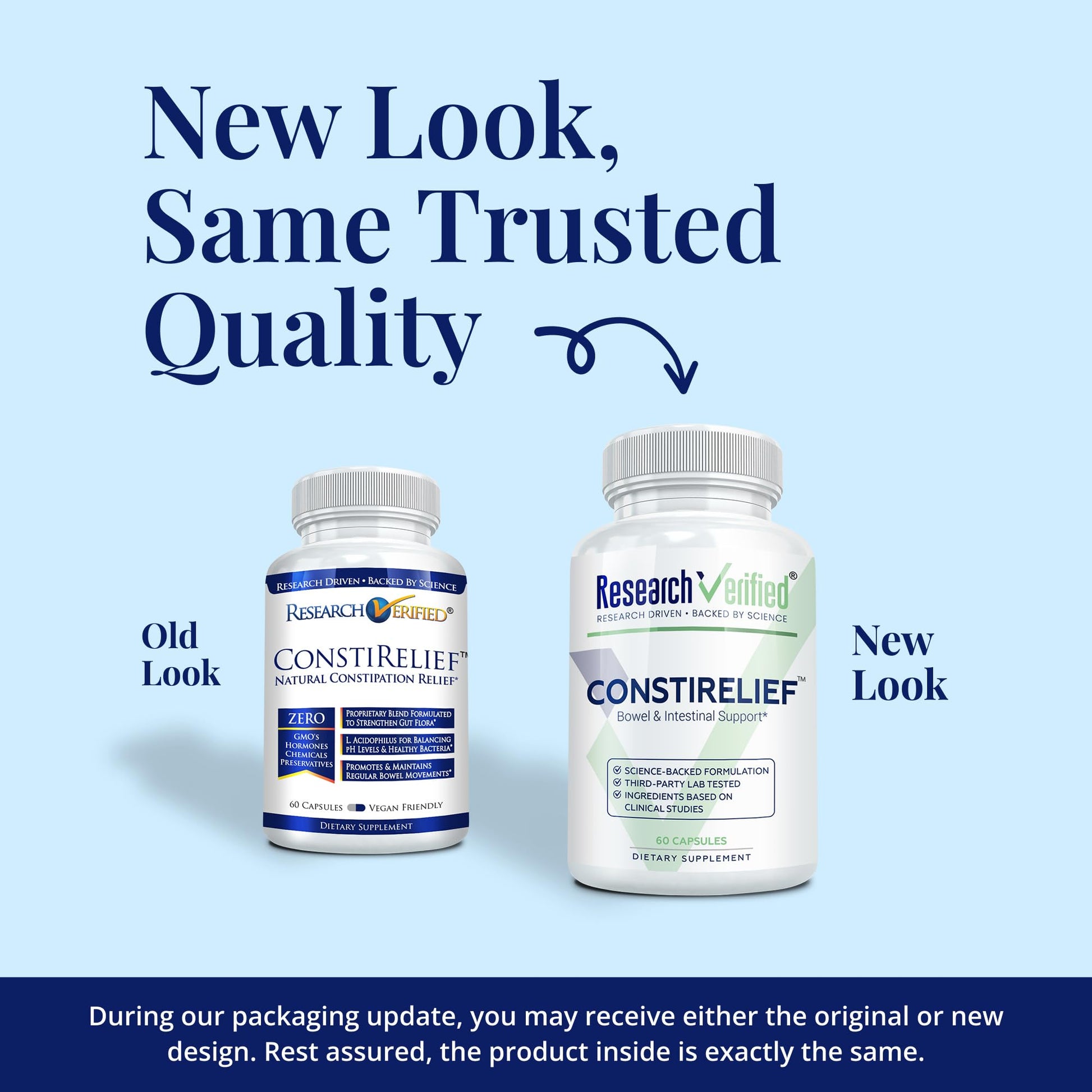Research Verified ConstiRelief - The best Supplement for Constipation Relief on the market - with L. Acidophilus for long term health and prevention. 100% back guarantee! (Pack of 3) Research Verified Au supplements