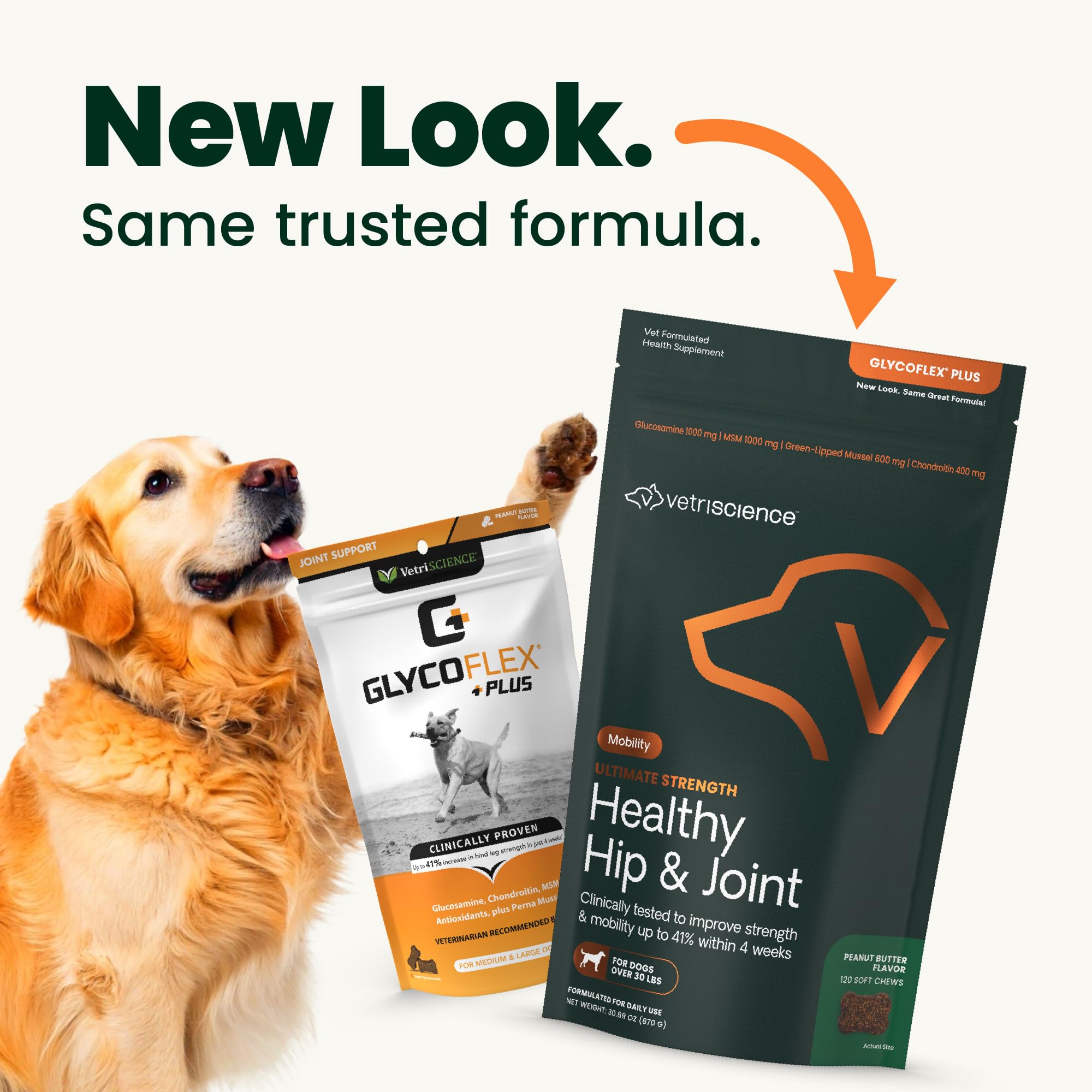 VetriScience Ultimate Strength Hip & Joint Supplement for Dogs, GlycoFlex Plus – MSM, Chondroitin & Green-Lipped Mussel Chews for Mobility, Flexibility, Comfort & Support, Peanut Butter Flavor 120 Cnt VETRISCIENCE Au supplements