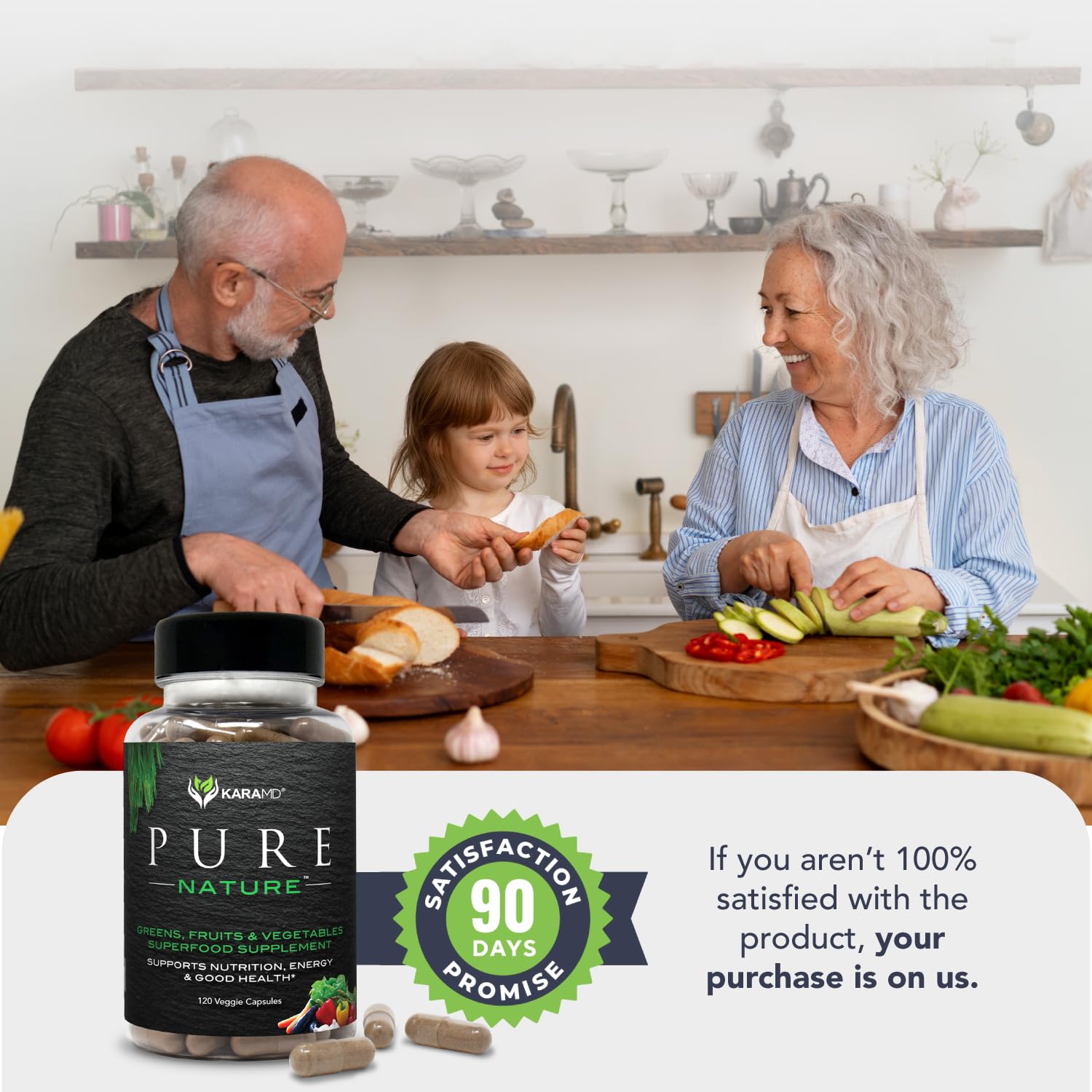 KaraMD Pure Nature | Greens, Fruit and Veggies Supplement | Vitamins, Fiber & Antioxidants | 20 Fruits and Vegetables Supplements for Energy & Digestion | Gluten Free & Vegan Friendly (30 Servings) KaraMD Au supplements