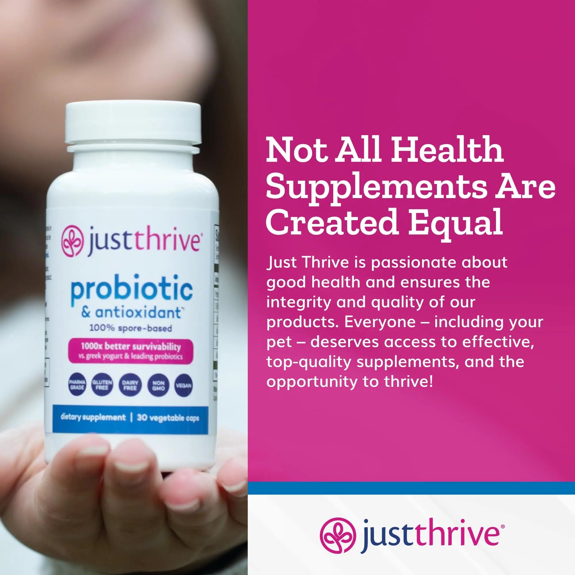 Just Thrive Probiotic & Antioxidant Supplement - 100% Spore-Based Digestive and Immune Support - Gluten Free, 30 Caps Just Thrive Au supplements