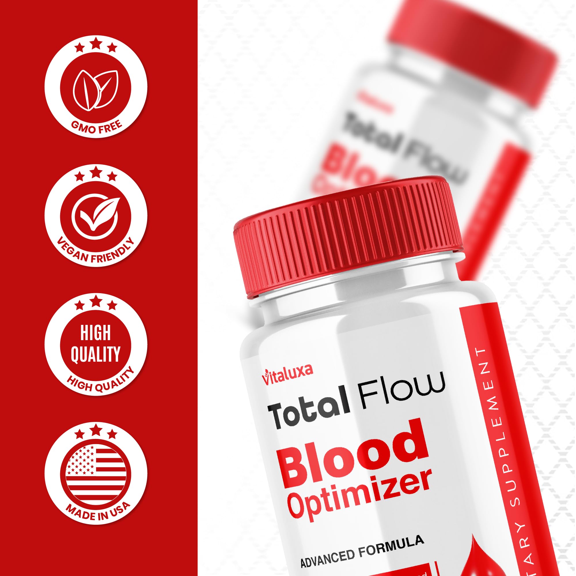 (2 Pack) Total Flow Blood Balance, TotalFlow Blood Support Capsules Supplement Advanced Formula All Natural Optimizer Maximum Strength Daily Health Wellness, TotalFlo Premium Blend Pills (120 Ct) Vitaluxa Au supplements