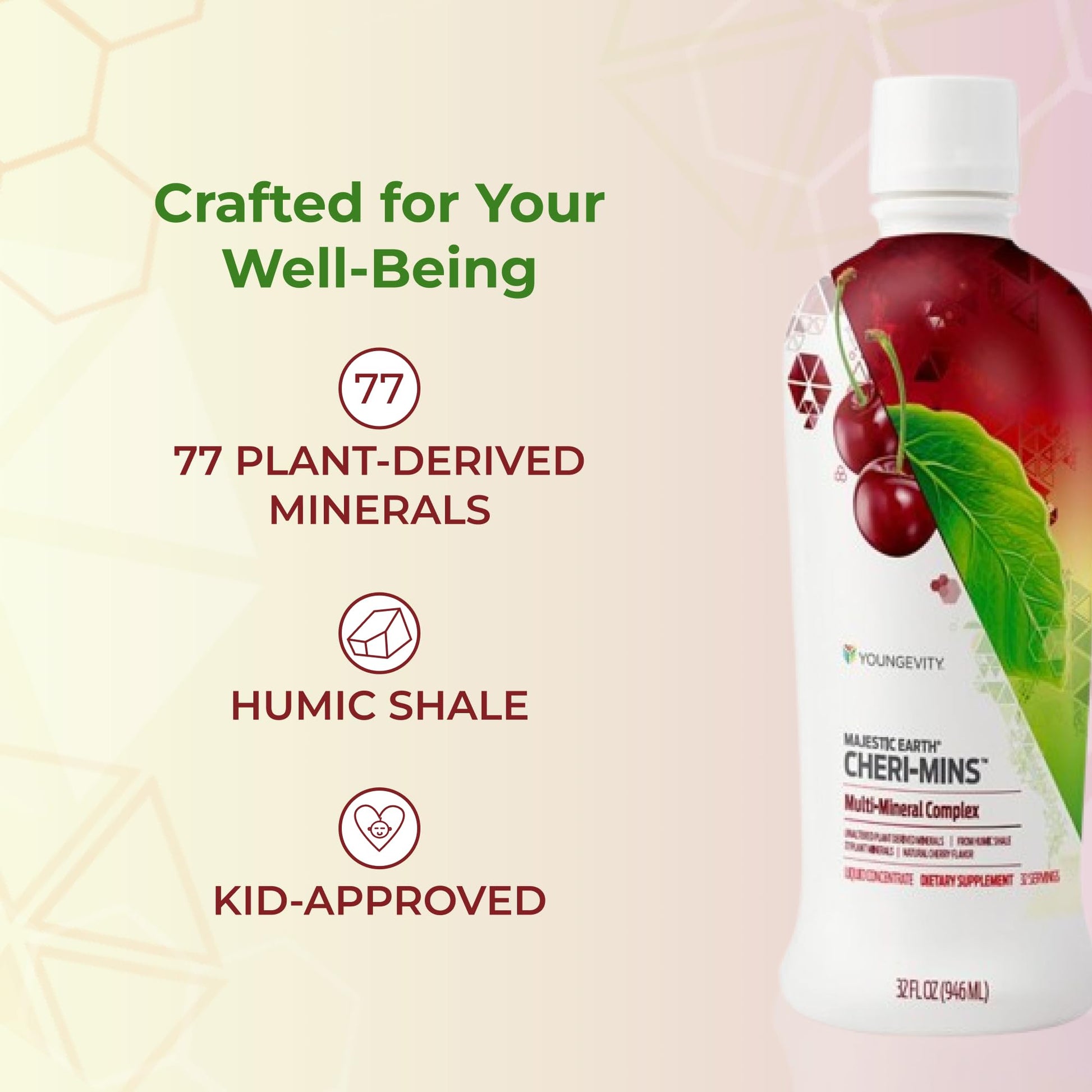 Youngevity Cheri-Mins™ Plant Derived Liquid Minerals - Great Tasting Formula - 77+ Natural Unaltered Trace Minerals - Colloidal Form Humic Shale (32 Fl Oz) Youngevity Au supplements