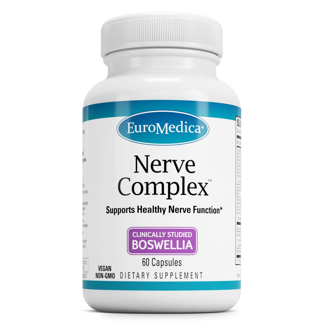 EuroMedica Nerve Complex - Herbal Supplement with Bioactive Vitamin B12 - Circulation & Nerve Health Support Supplement - Vegan Capsules with Boswellia Serrata - 60 Capsules EuroMedica Au supplements