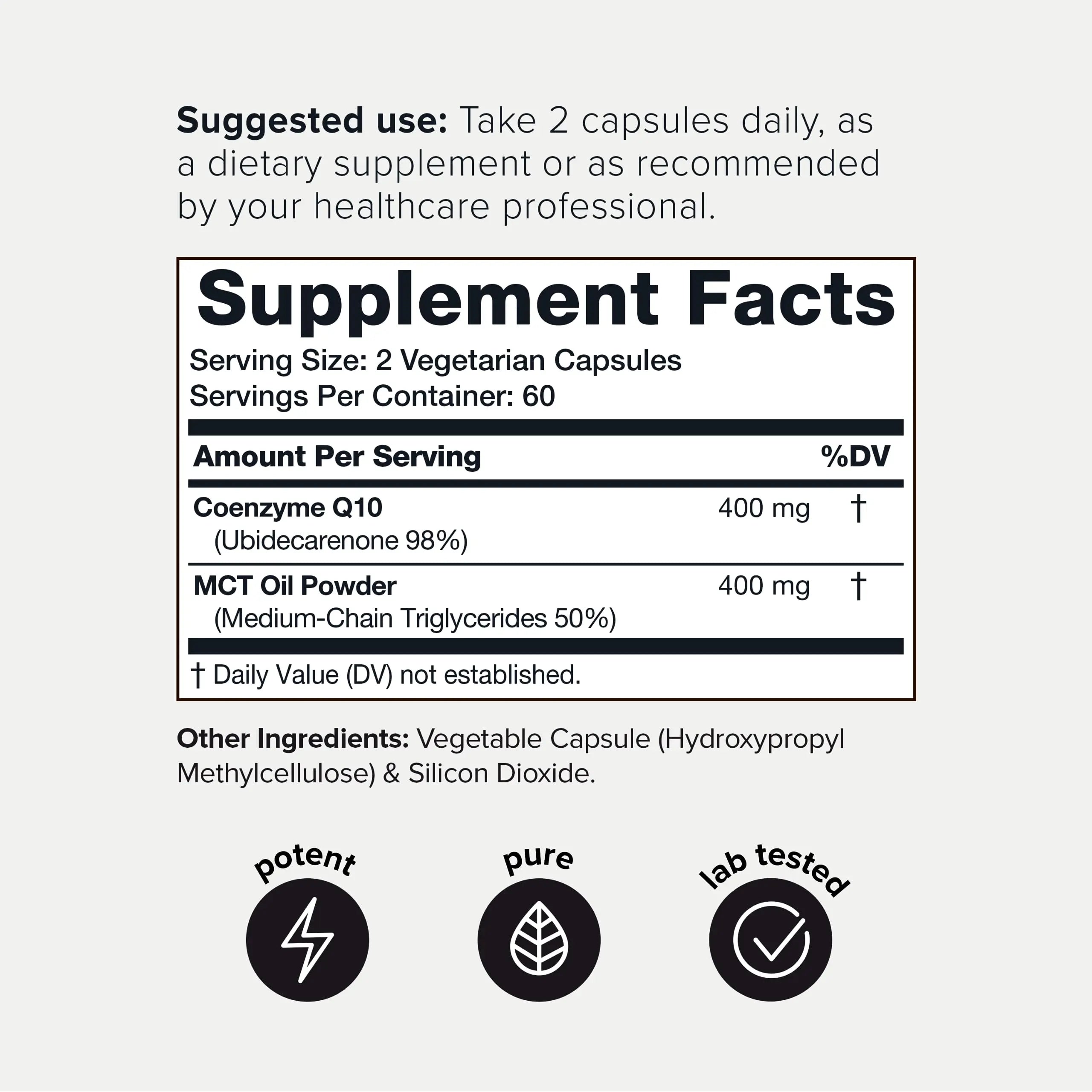 Ultra High Purity CoQ10 400mg - 98% Purified Third-Party Tested CoQ10 Supplement Toniiq Au supplements