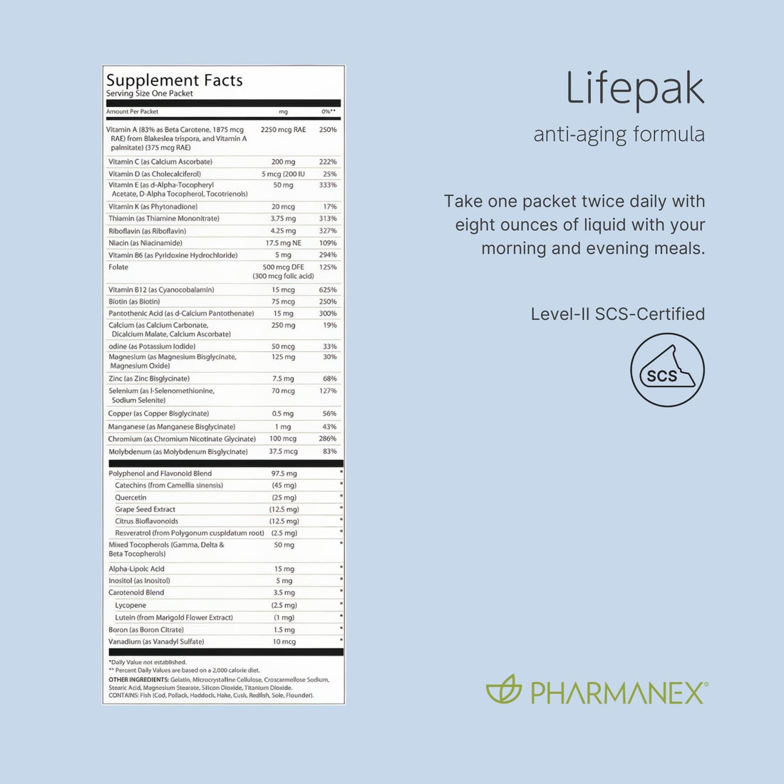 Pharmanex Nu Skin LifePak Advanced Nutritional Supplement for Adults | 60 Daily Packets | Aging, Digestive, and Gut Health Formula with Essential Vitamins, Minerals, and Phytonutrients Pharmanex Au supplements