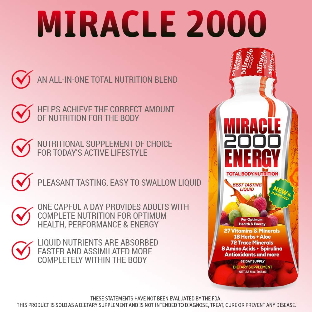 Century Systems - Miracle 2000, Complete Liquid Multivitamin and Mineral Supplement with Amino Acids and Antioxidants, 32 Ounces Century Systems Au supplements