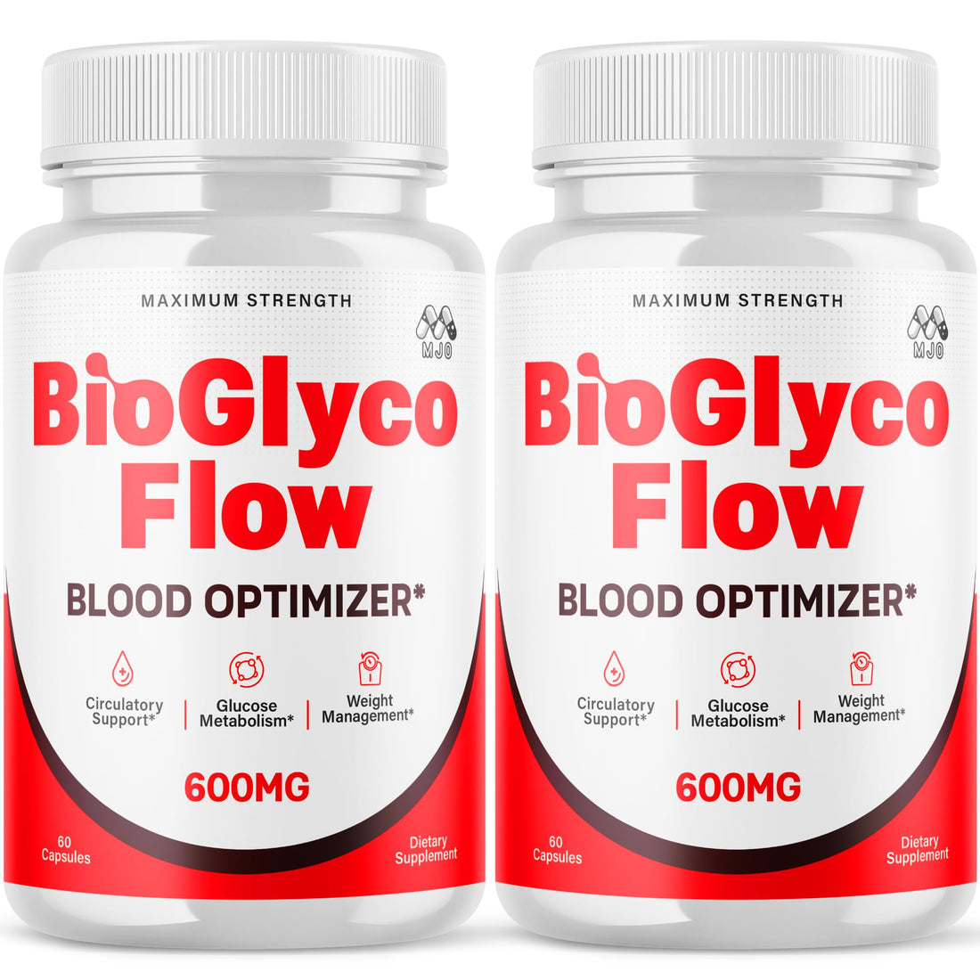(2 Pack) BioGlyco Flow Blood Optimizer Capsules, Official BioGlyco Flow Pills with All Natural Ingredients, Advanced Health and Wellness Supplement with Maximum Strength Multivitamins (120 Capsules) MJO Au supplements