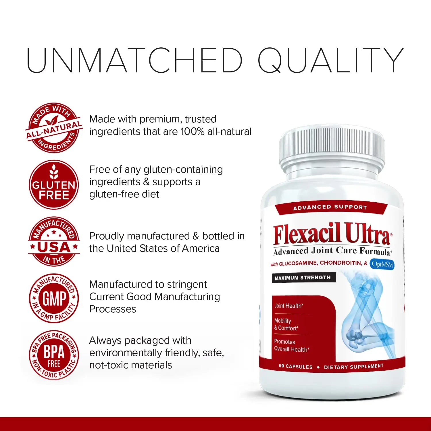 Flexacil Ultra (3 Bottles) Maximum Strength Joint Health & Support Supplement | Glucosami Flexacil Ultra Au supplements