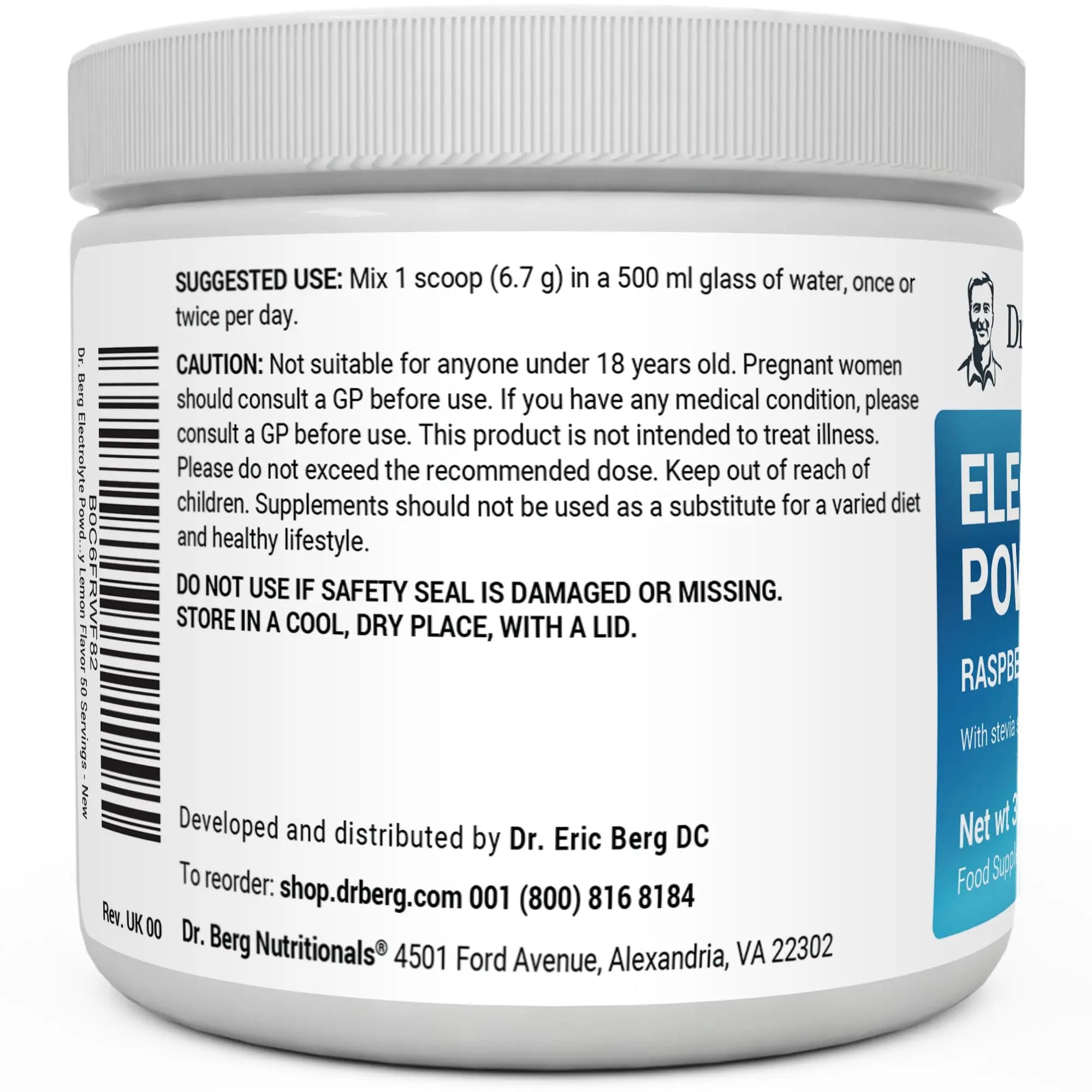 Dr. Berg Electrolyte Powder - Electrolyte Drink Supplements with 1000mg Potassium Dr. Berg Nutritionals Au supplements