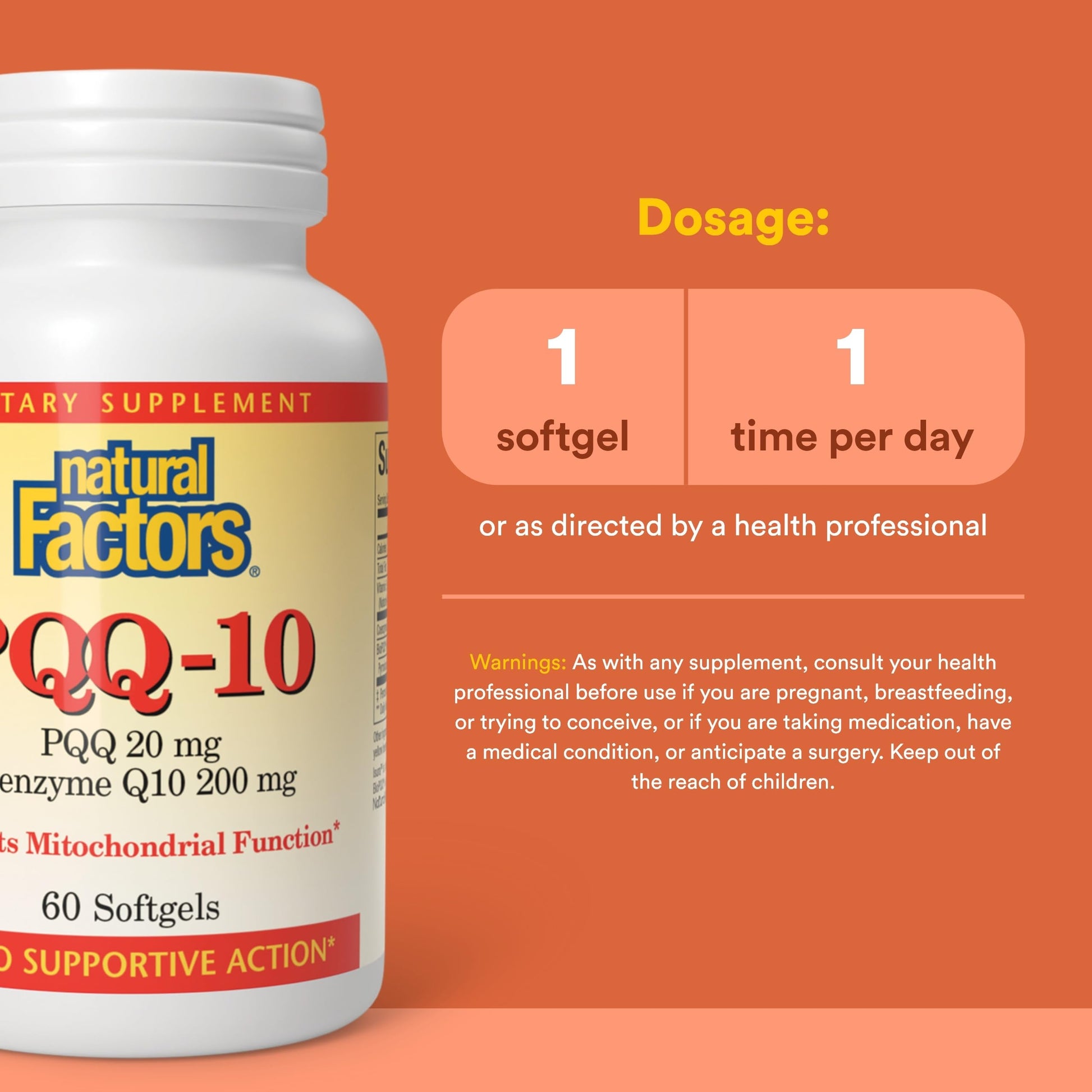 Natural Factors, PQQ-10, Supports Energy and Healthy Aging, Dietary Supplement, 60 softgels (60 servings) Natural Factors Au supplements