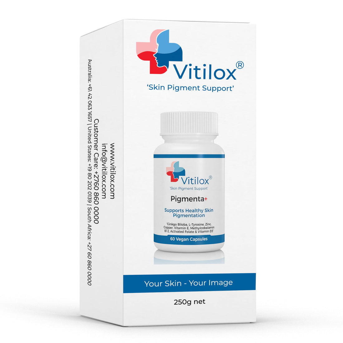 Vitilox Pigmenta+ Advanced, Skin Tone Support Supplement – 60 Tablets | 2 Months | Natural Vitiligo Skin Pigmentation Support | Reduce White Body Spots Vitilox Au supplements