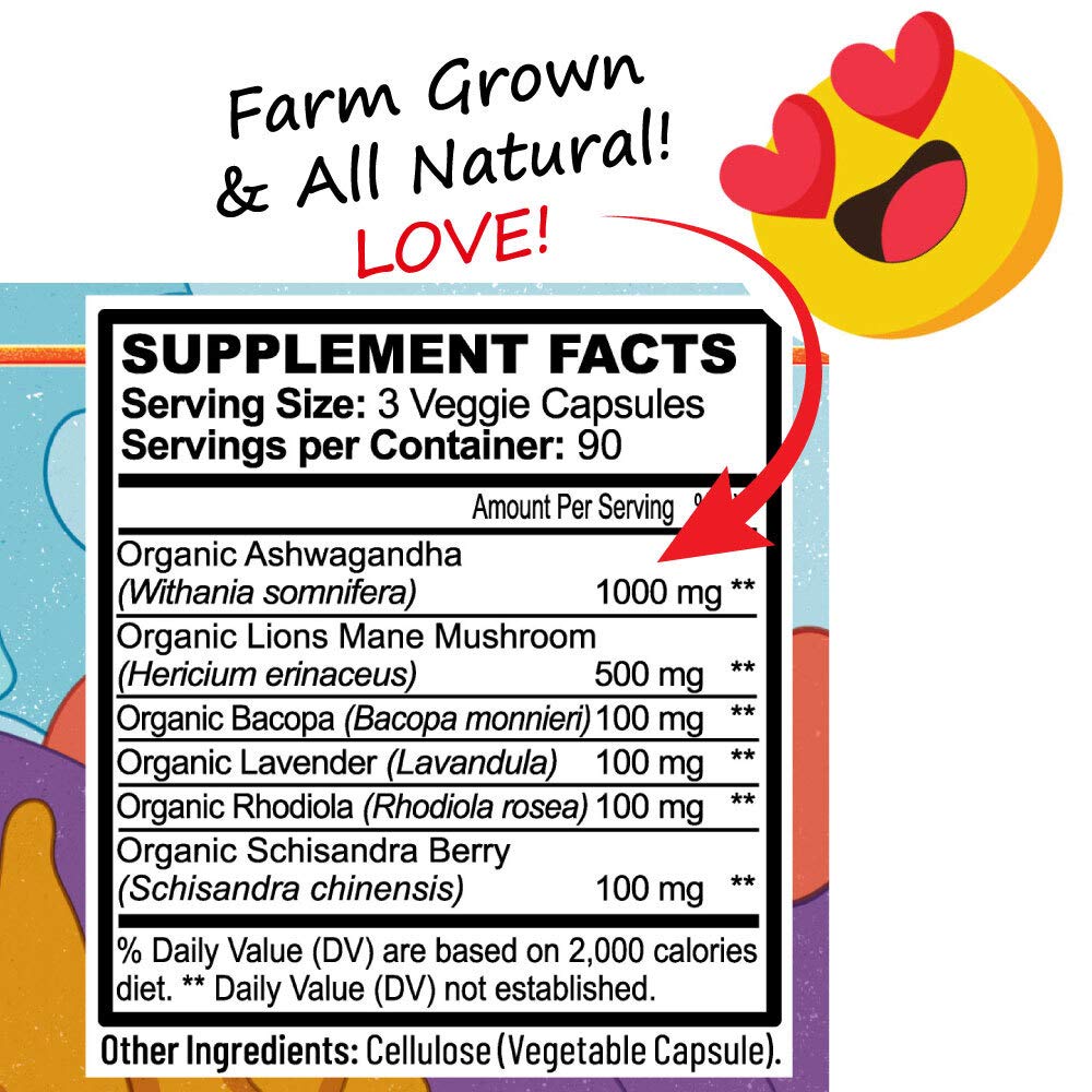 Hippie Farms Stress, Mood, Energy Support - Ashwagandha Root, Lion's Mane & More - Good Vibrations Blend Hippie Farms Au supplements