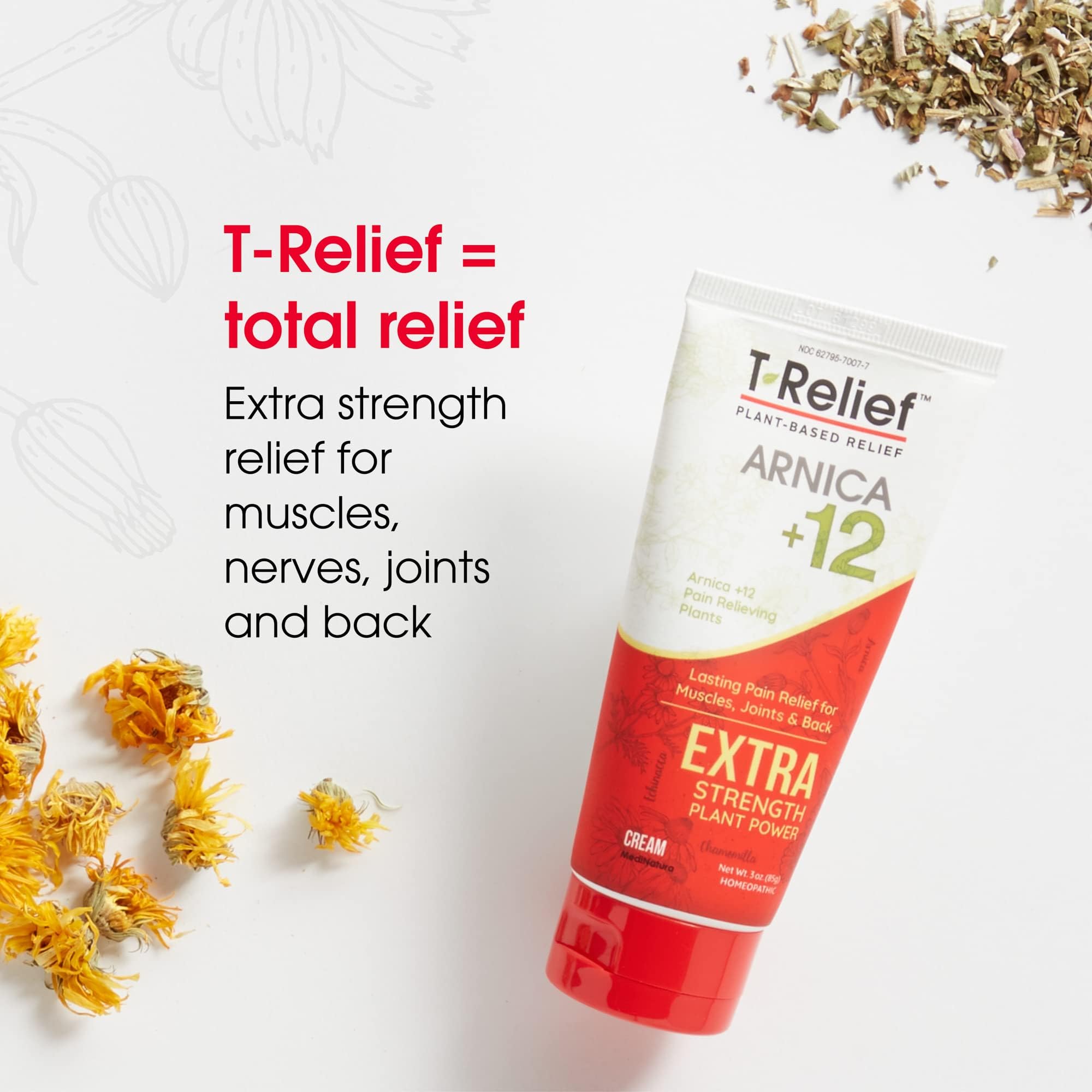 MediNatura T-Relief Extra Strength Pain Relief Arnica +12 Plant-Based Pain Relievers 100ct Tablets T-Relief Extra Strength Pain Relief 3oz Cream Bundle MediNatura Au supplements