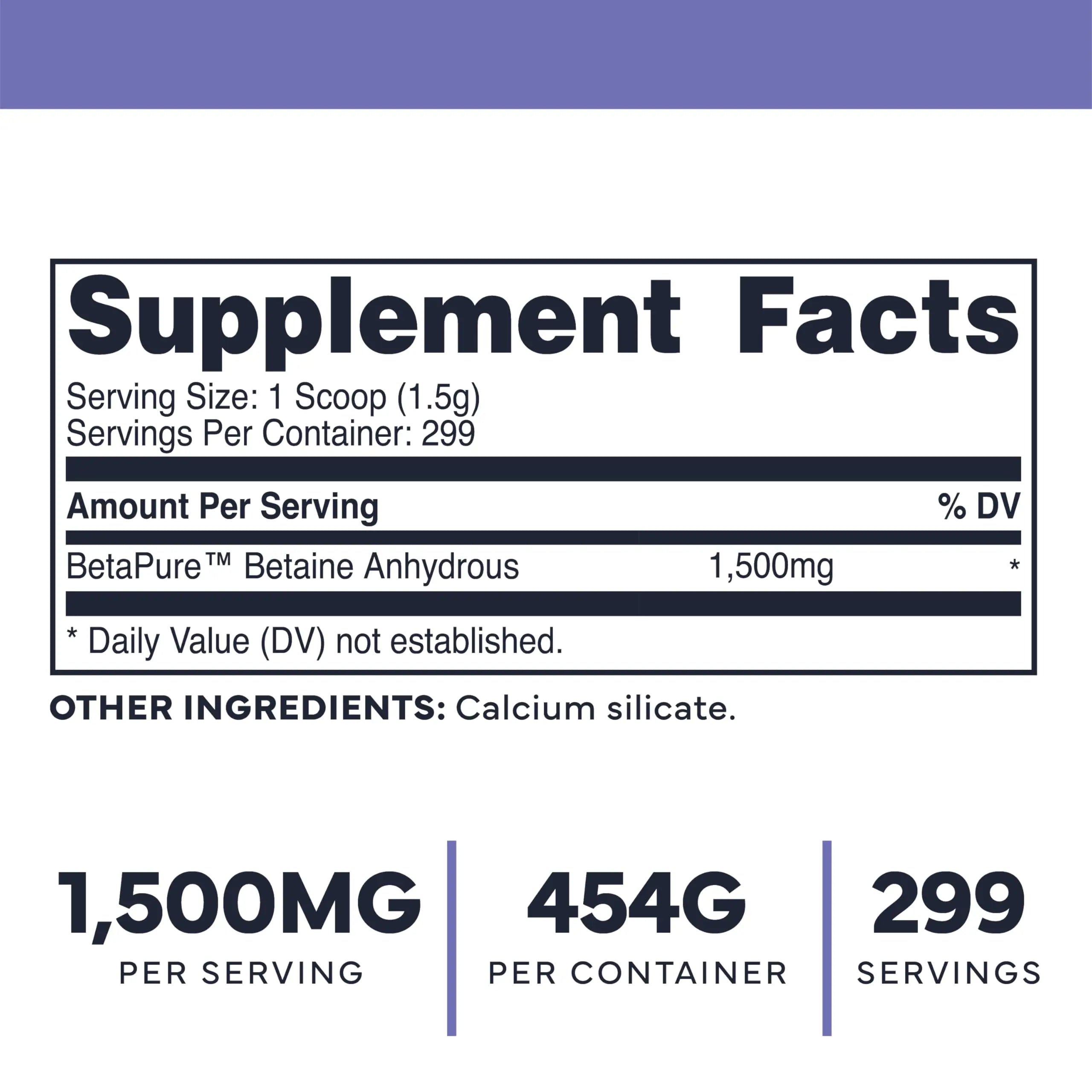 Type Zero Betaine Anhydrous Powder (1 LB) Unflavored - Clean Betaine Anhydrous Supplement, TMG, Trimethylglycine, 1,500mg Per Serving, Keto, GMO-Free Type Zero Au supplements