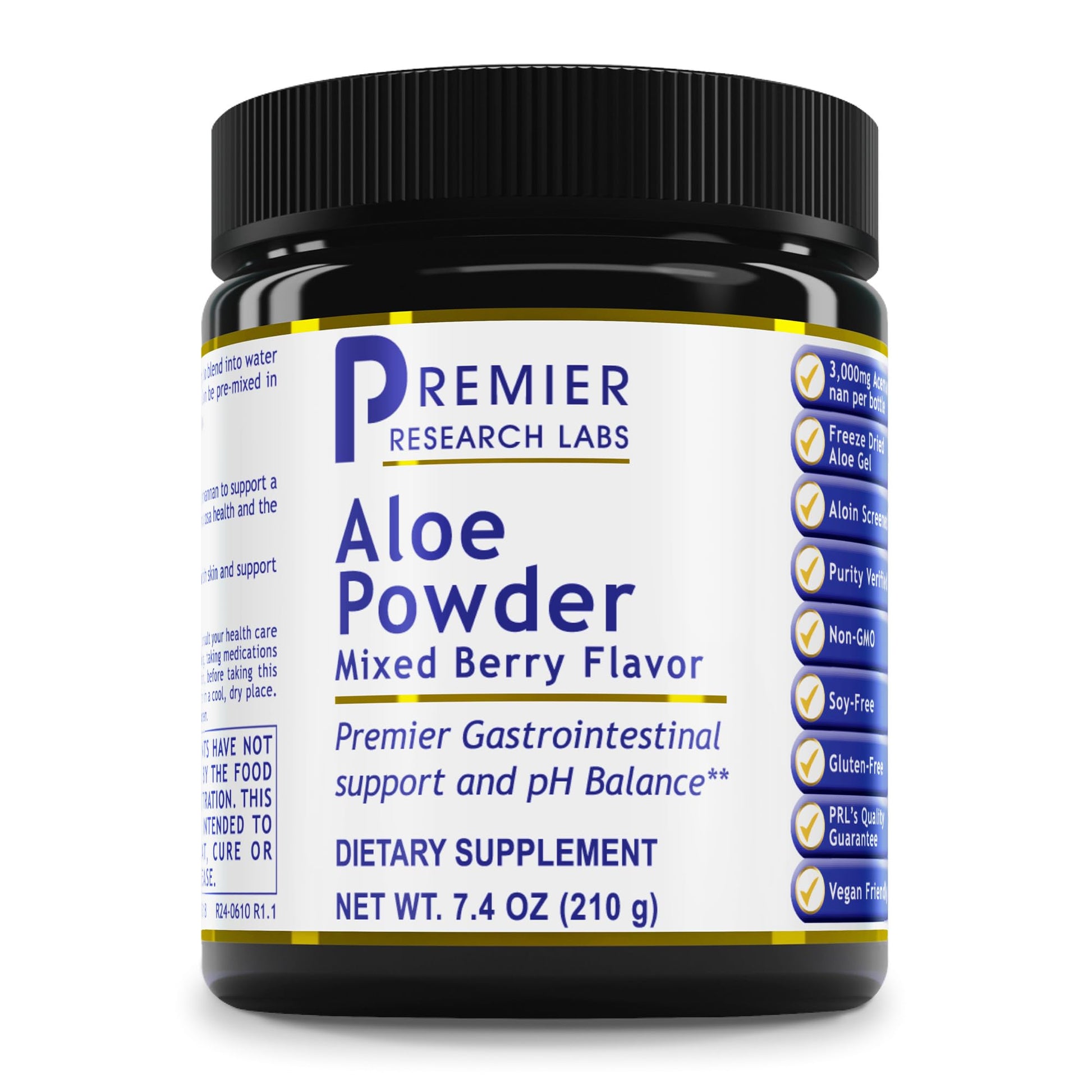 Premier Research Labs Aloe Powder - Aloe Vera Powder, Aloe Vera Drink Mix for Skin and Digestion, Aloe Barbadensis Leaf Extract with Acemannan, Freeze Dried - Mixed Berry, 7.4 Oz (30 Servings) Premier Research Labs Au supplements