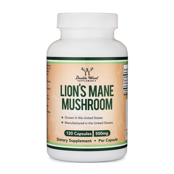 Organic Lions Mane Mushroom Capsules (120 Count), for Focus Support and Immune Health, Third Party Tested and Grown in The USA - by Double Wood Double Wood Supplements Au supplements