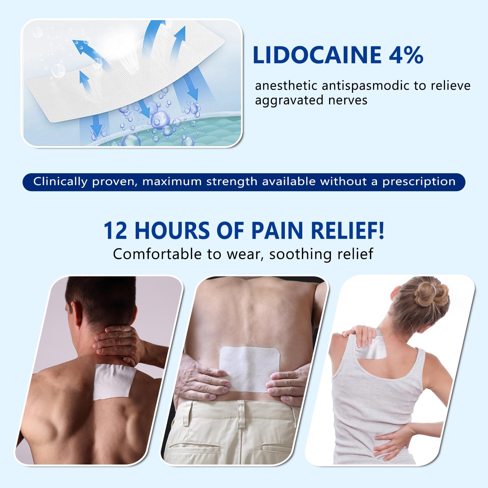 KIbabyDI Professional Lidocaine Pain Relief Patches - 20 Count | 4% Medicated Gel Patches for Targeted Joint & Muscle Comfort | Long-Lasting 12-Hour Relief, Ultra-Flexible Design -lb234 KIbabyDI Au supplements