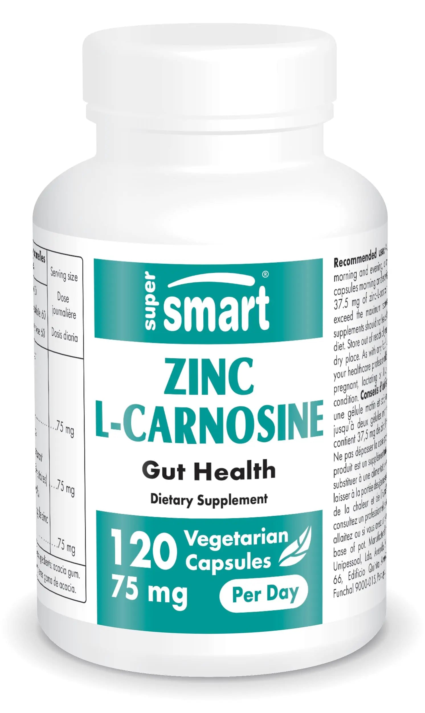 SuperSmart - Zinc L-Carnosine 75mg per Day (Well-Tolerated) - Zinc Carnosine Supplemen Supersmart Au supplements