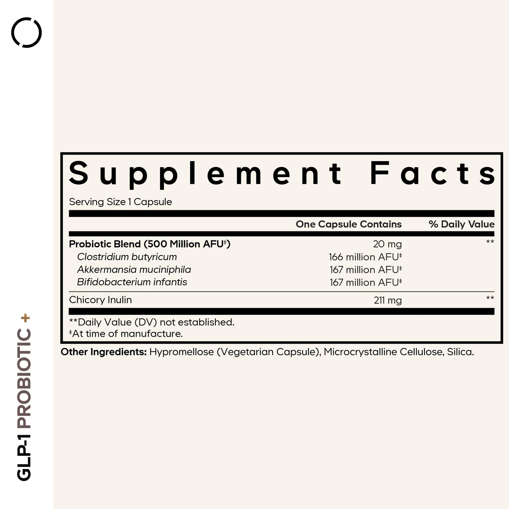 Codeage GLP-1 Probiotic+ - Live Probiotics Akkermansia, Clostridium, Bifidobacterium, Chicory Inulin Probiotic, Prebiotics & Postbiotics Supplement - 500 Million AFU, 3-Month Supply - 90 Capsules Codeage Au supplements