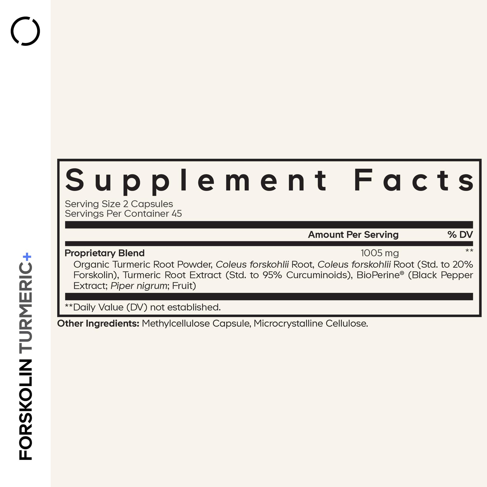 Codeage Forskolin, Pure Forskolin Coleus + Organic Turmeric Root Powder, 95% Curcuminoids + Bioperine Black Pepper - 20% Standardized Coleus Forskohlii Supplement - Non-GMO - 90 Capsules Codeage Au supplements