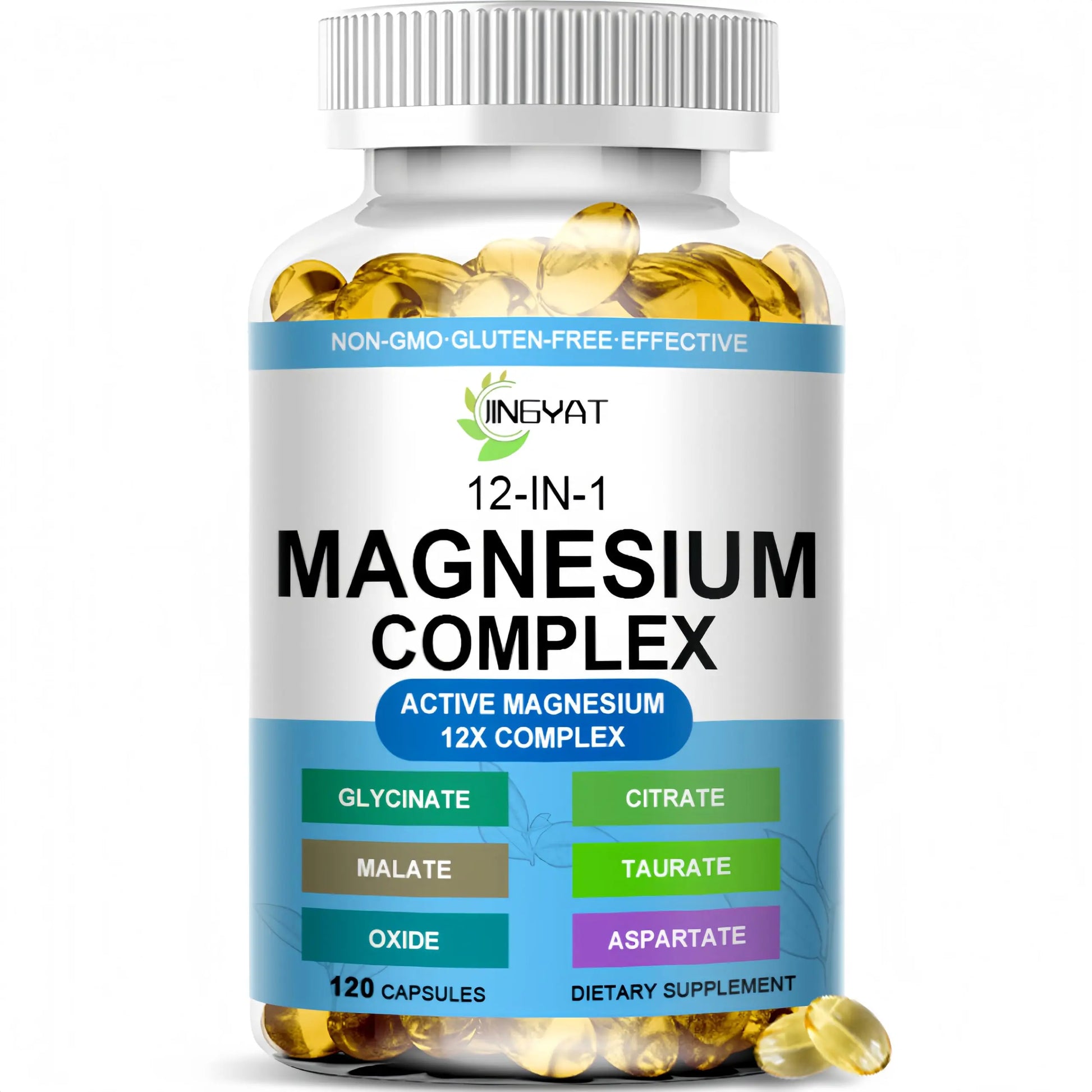Magnesium Complex Softgels - 12-in-1 Magnesium Supplement with Glycinate,Citrate,Malate,Oxide,Taurate - High Absorption Magnesium Complex for Women & Men for Muscle, Heart, Sleep, Bone, Nerve Support JINGYAT Au supplements
