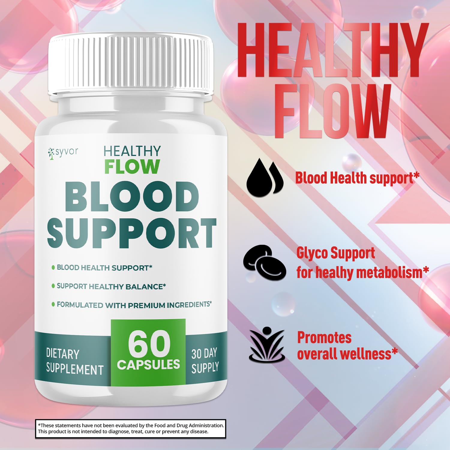 (2 Pack) Healthy Flow Blood Support Capsules, Official Healthy Flow Blood Support Pills with All Natural Ingredients, Advanced Formula Supplement with Premium Vitamins for Men & Women (120 Capsules) Syvor Au supplements