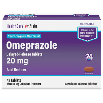 HealthCareAisle Omeprazole 20 mg - 42 Delayed-Release Tablets - Acid Reducer, Treats Frequent Heartburn HealthCareAisle Au supplements