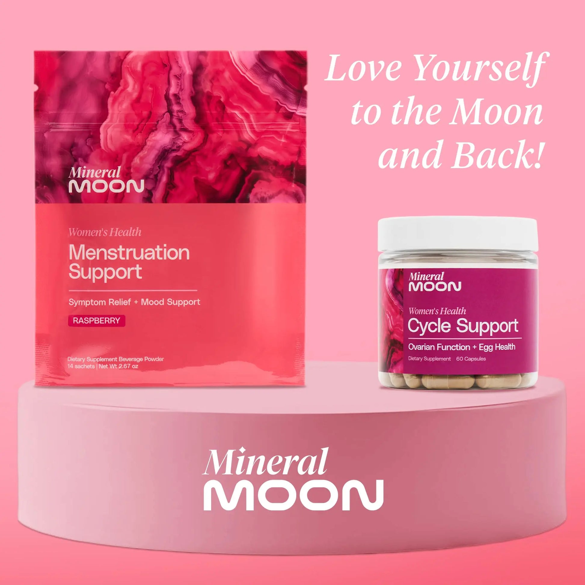 Mineral Moon Hormonal Support Bundle - Menstrual Supplement + Cycle Support - Aid Ovulation, Hormonal Balance & PMS Support - Reduce Period Cramps & Fatigue - Antioxidant Ovarian Support Vitamins Mineral Moon Au supplements