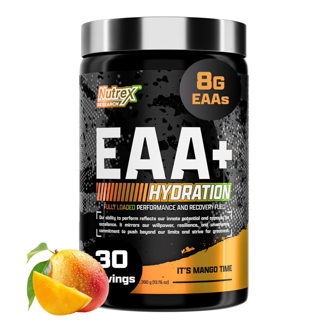 Nutrex Research EAA Hydration | EAAs + BCAA Powder | Muscle Recovery, Strength, Muscle Building, Endurance | 8G Essential Amino Acids + Electrolytes | 30 Servings It's Mango Time Nutrex Research Au supplements