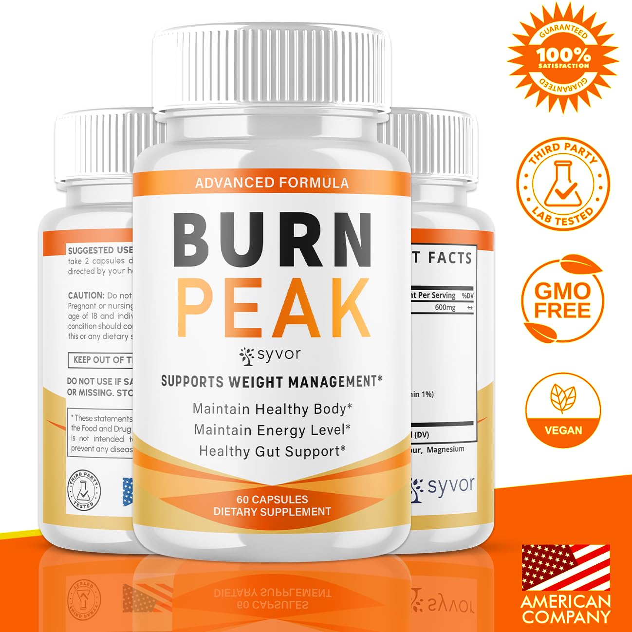 (3 Pack) Burn Peak Capsules, Official Burnpeak Pink Salt Pills with All Natural Ingredients, Advanced BurnPeak Health Supplement with Premium Vitamins for Active Lifestyle Support (180 Capsules) Syvor Au supplements