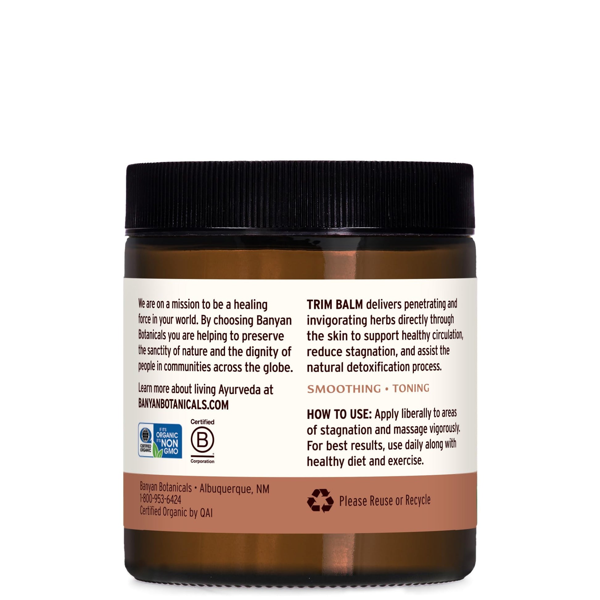 Banyan Botanicals Trim Balm - Certified Organic, 4 oz - Chitrak and Guggulu Increases Metabolism Banyan Botanicals Au supplements