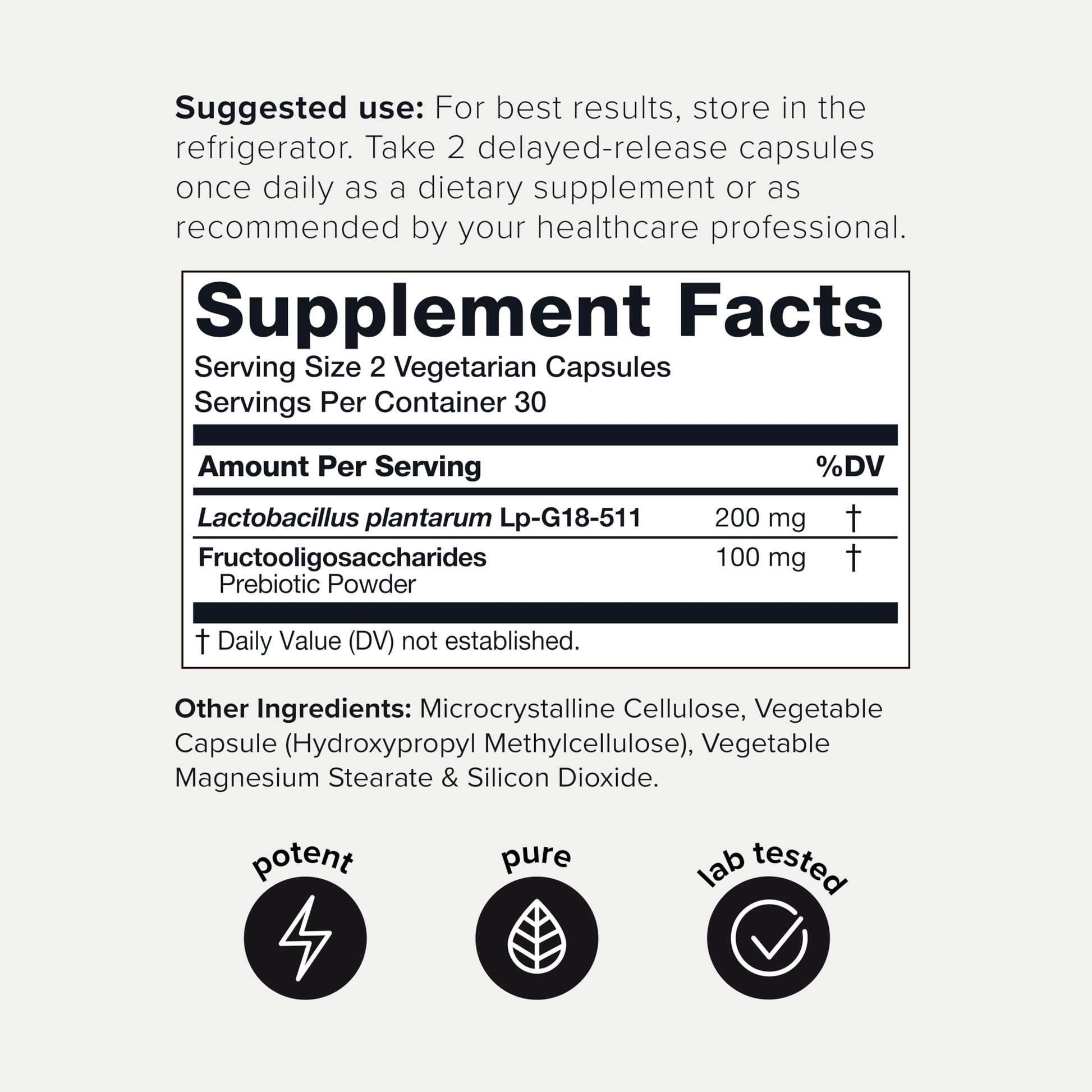 Toniiq Lactobacillus Plantarum – 100 Billion CFU High-Strength Single-Strain Probiotic with FOS – Delayed-Release Veggie Capsules – Third-Party Tested Potency – 60 Capsules Toniiq Au supplements