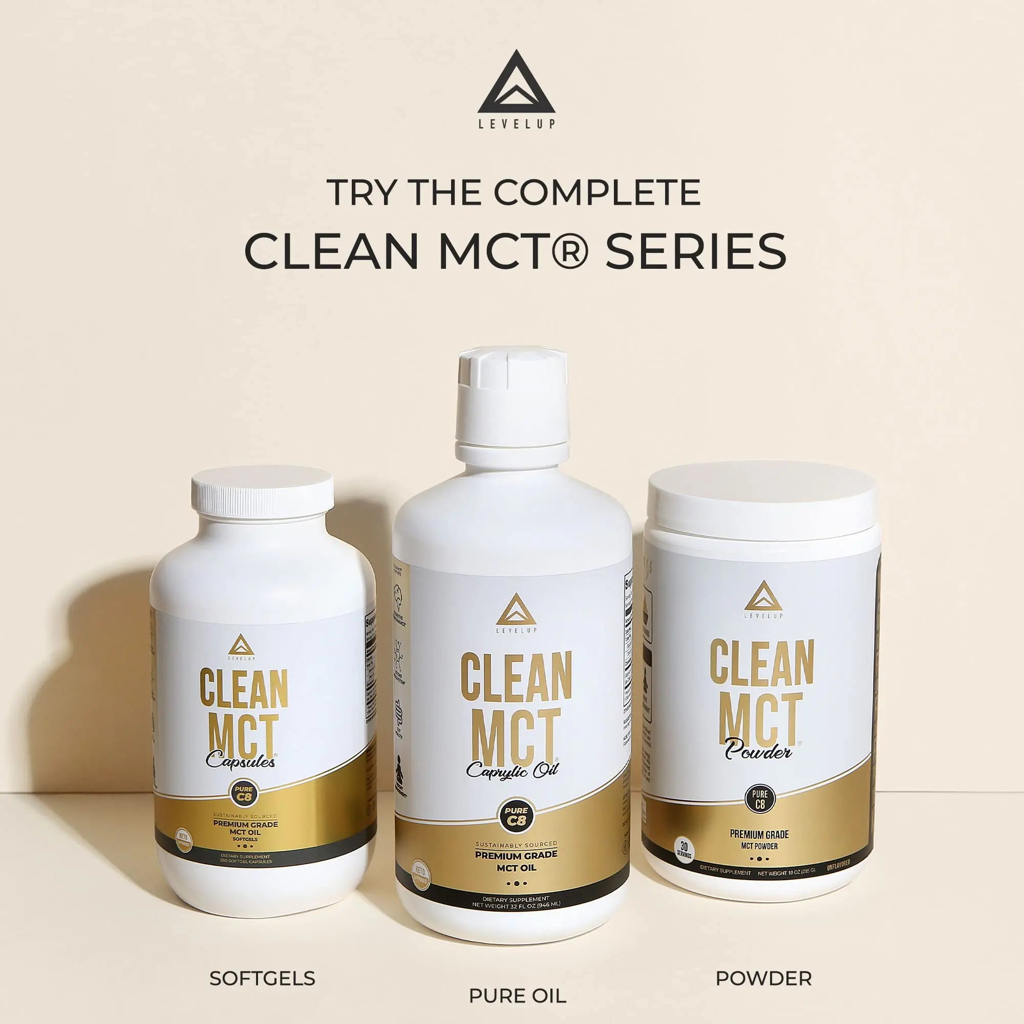 LevelUp Clean MCT Oil - 100% Caprylic C8 for Energy, Focus, Weight Management LevelUp Au supplements